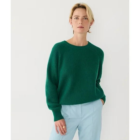 J.Crew Ribbed cashmere oversized crewneck sweater - Picture 2 of 10